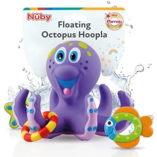 Nuby Floating Octopus with 3 Hoopla Rings Bath Toy | BPA-Free, Mold-Free Design for Toddlers 18+ Months thumbnail 1