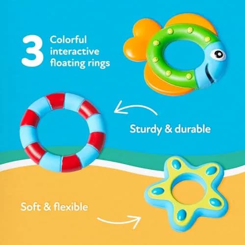 Nuby Floating Octopus with 3 Hoopla Rings Bath Toy | BPA-Free, Mold-Free Design for Toddlers 18+ Months thumbnail 5
