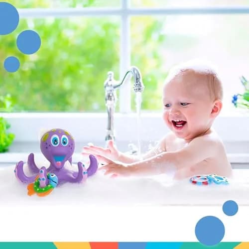 Nuby Floating Octopus with 3 Hoopla Rings Bath Toy | BPA-Free, Mold-Free Design for Toddlers 18+ Months thumbnail 6