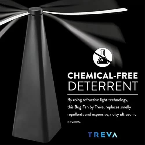 Treva Bug Fan Fly Deterrent with Holographic Blades Black | Battery Powered, 10-inch Height thumbnail 4