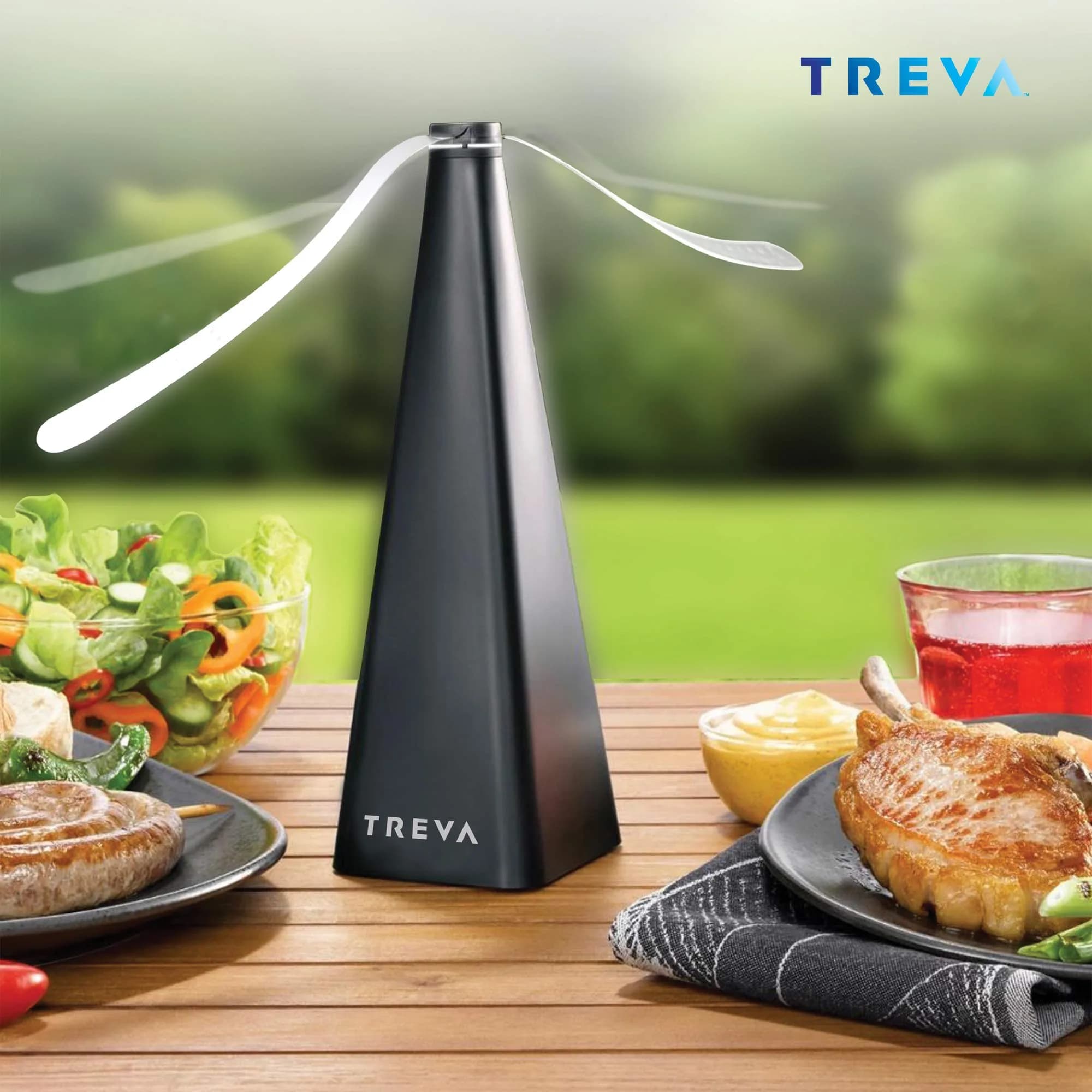 Treva Bug Fan Fly Deterrent with Holographic Blades Black | Battery Powered, 10-inch Height - view 6