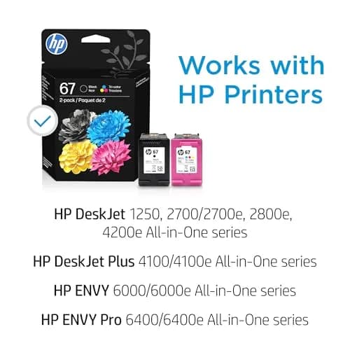 HP 67 Black/Tri-Color Ink Cartridges (2-Pack) | Fade-Resistant Documents & Brilliant Images thumbnail 3