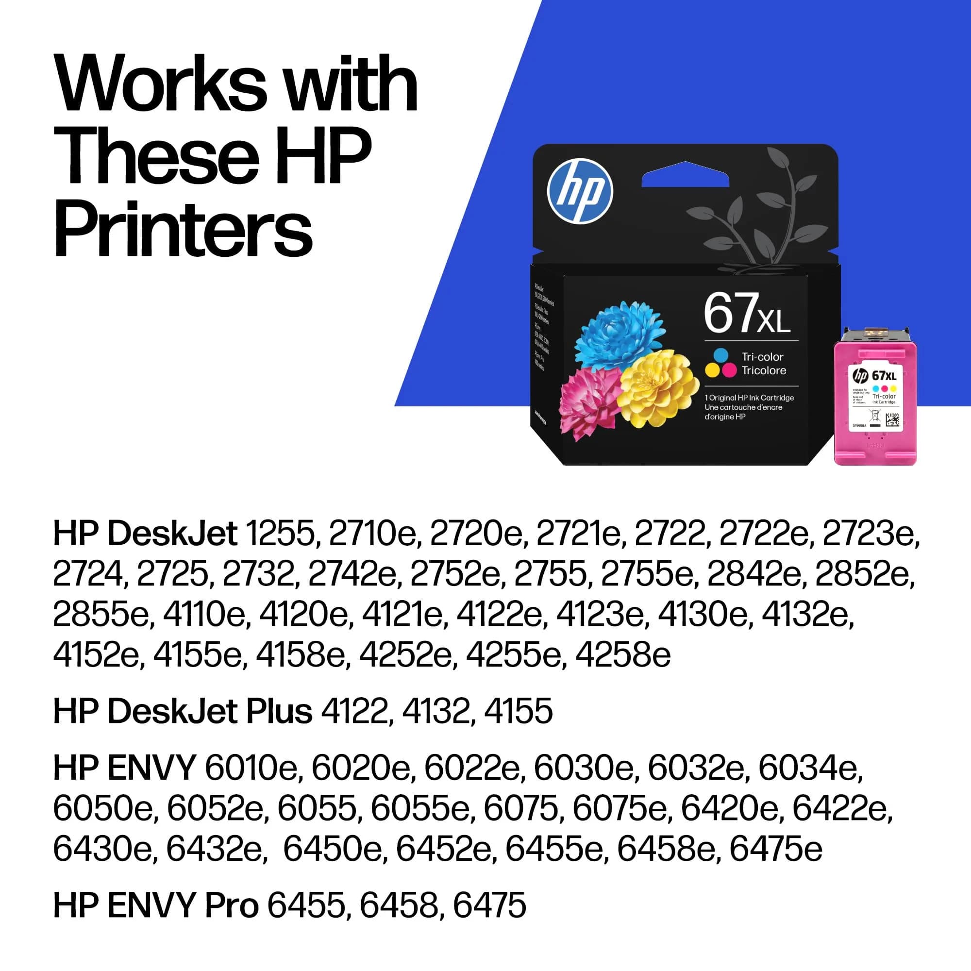HP 67XL CMY Color Ink Cartridge | High Yield Inkjet Printer Ink | 200 Pages - view 2