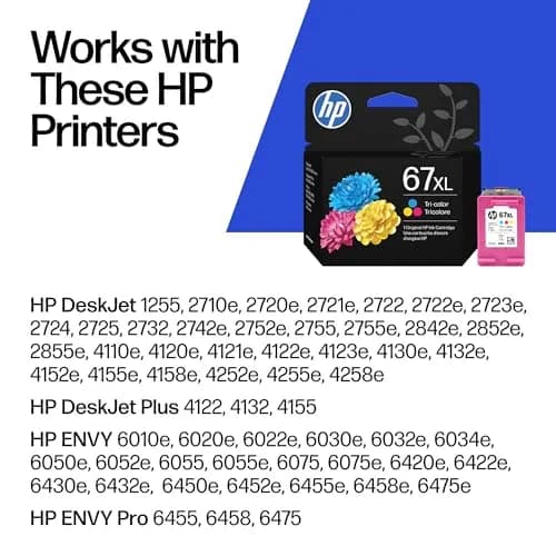 HP 67XL Tri-Color High-Yield Ink Cartridge | Works with HP DeskJet 2700 Series, Envy 6000 Series | 200 Pages | 11.2 ml (0.37 Fl Oz) thumbnail 2