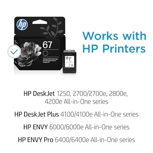 HP 67 Black Ink Cartridge | 120 Pages | Works with HP DeskJet & ENVY Series Printers thumbnail 3