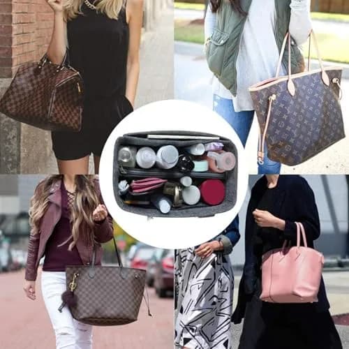 OMYSTYLE Grey Slender Medium Felt Tote Bag Organizer Insert with 13 Pockets - view 4