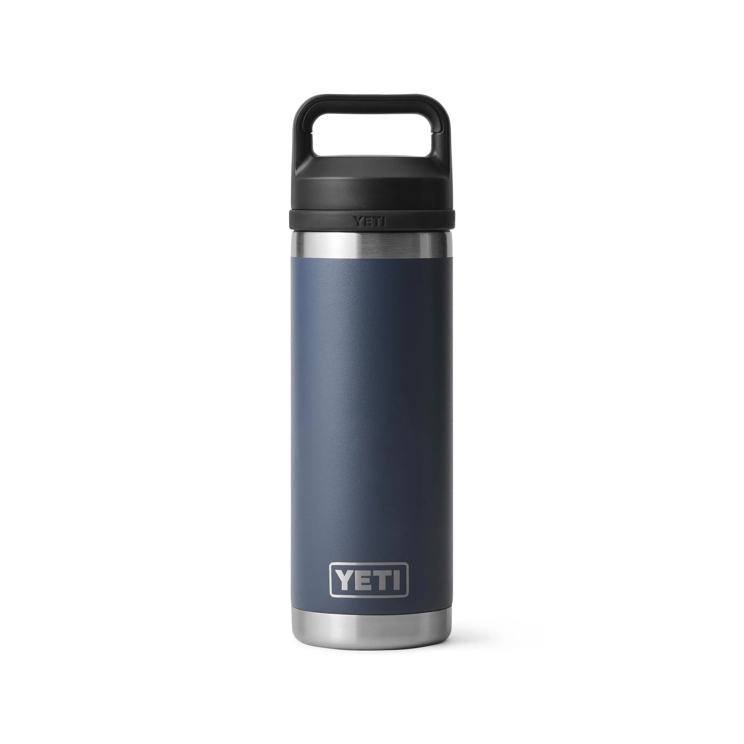 YETI Rambler 18 oz Bottle Vacuum Insulated Stainless Steel with Chug Cap | Keeps Water Cold or Coffee Hot — Navy