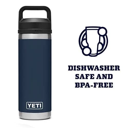 YETI Rambler 18 oz Bottle with Chug Cap, Navy | Keeps Drinks Cold for Hours thumbnail 5