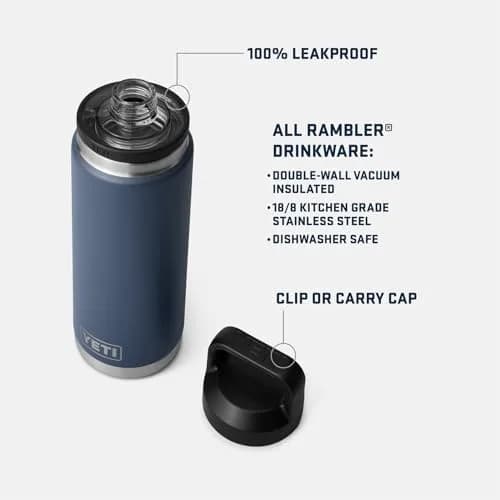 YETI Rambler 26 oz Bottle, Vacuum Insulated, Stainless Steel with Chug Cap, Seafoam | 750ml (26 oz) thumbnail 2