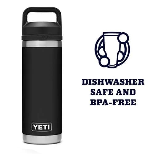 YETI Rambler 18 oz Bottle Vacuum Insulated Stainless Steel with Chug Cap, Black | Keeps Water Cold or Coffee Hot thumbnail 5