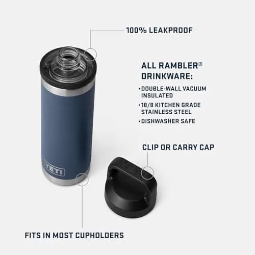 YETI Rambler 18 oz Bottle Vacuum Insulated Stainless Steel with Chug Cap, Black | Keeps Water Cold or Coffee Hot thumbnail 2
