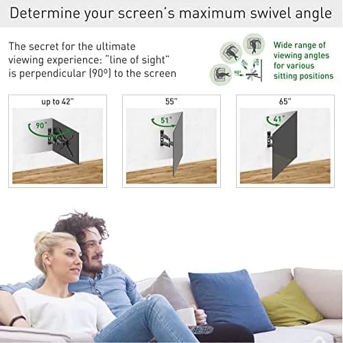 Barkan 21'' Long TV Wall Mount, 13-65 inch Full Motion Articulating - Holds up to 80lbs, Extremely Extendable thumbnail 5