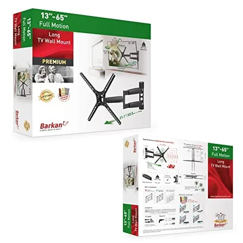 Barkan 21'' Long TV Wall Mount, 13-65 inch Full Motion Articulating - Holds up to 80lbs, Extremely Extendable thumbnail 8
