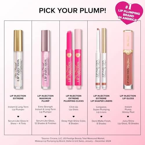 Too Faced Lip Injection Extreme Lip Plumper Gloss Bubblegum Yum 4ml (0.14 Fl Oz) | Advanced Lip Volumizing Technology thumbnail 9