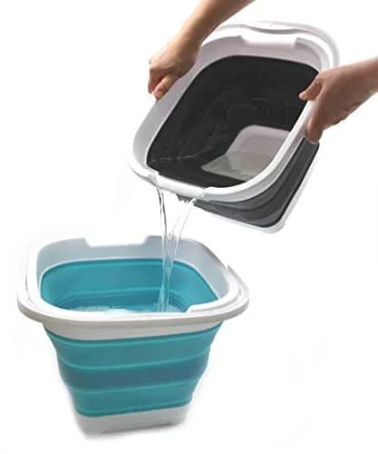 SAMMART Collapsible Rectangular Handy Bucket 10L (2.64 Gallon) Black | Space-Saving Portable Container thumbnail 5