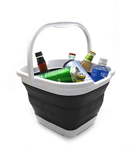 SAMMART Collapsible Rectangular Handy Bucket 10L (2.64 Gallon) Black | Space-Saving Portable Container thumbnail 6
