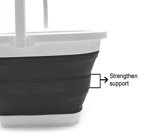 SAMMART Collapsible Rectangular Handy Bucket 10L (2.64 Gallon) Black | Space-Saving Portable Container thumbnail 3