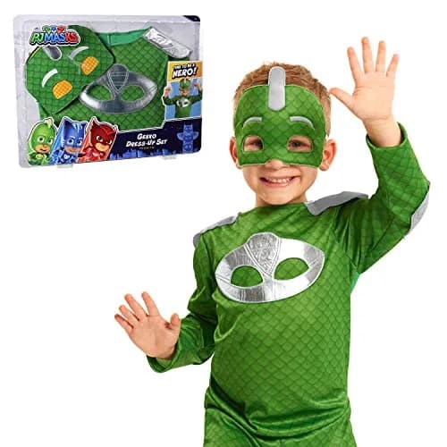PJ Masks Turbo Blast Gekko Dress Up Set with Soft Mask, Size 4-6X, Green | Kids Toys for Ages 3 Up thumbnail 1