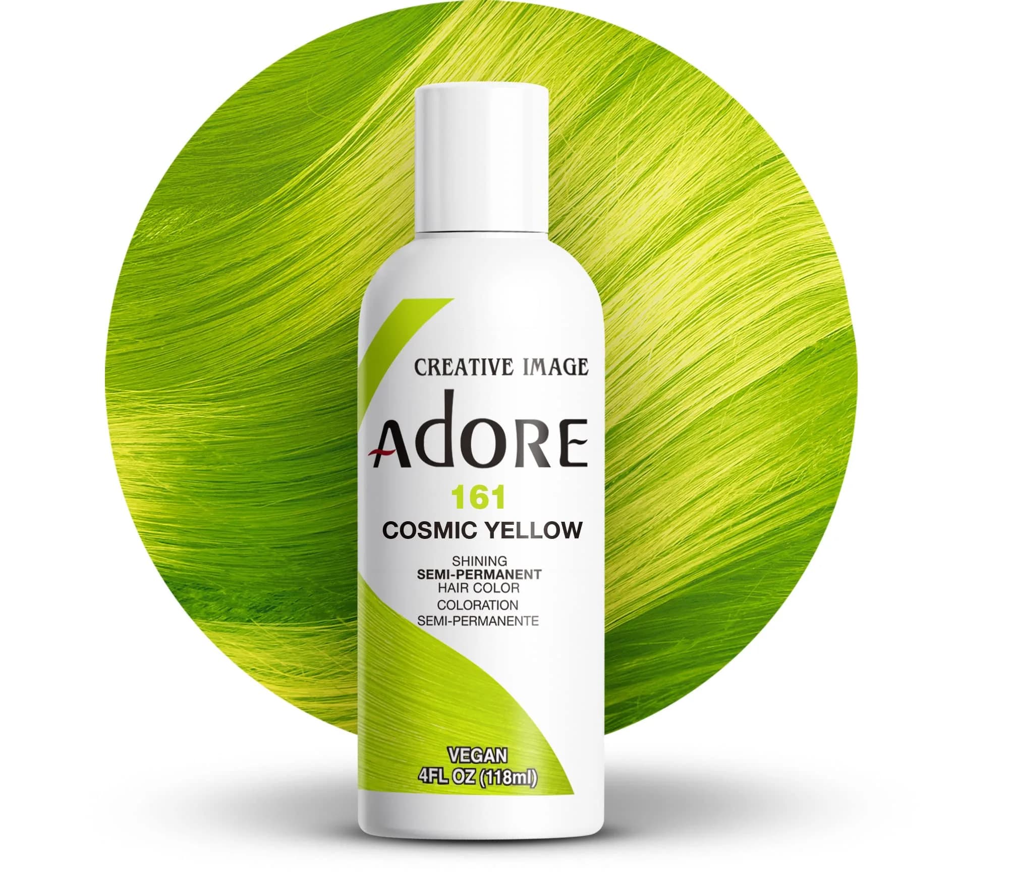Adore Semi Permanent Hair Color 161 Cosmic Yellow 118ml (4 Fl Oz) | Vibrant Yellow Hair Dye for All Hair Types