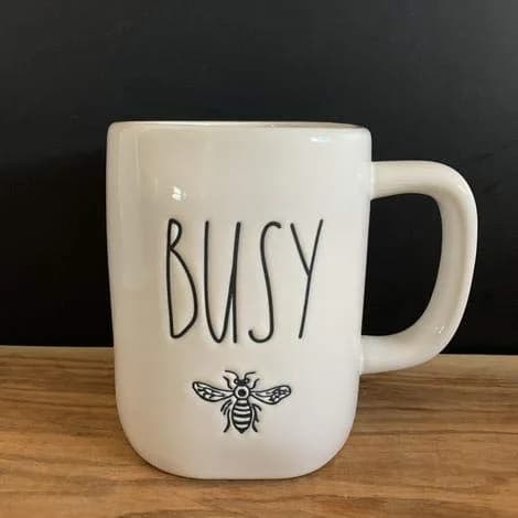 Rae Dunn BUSY bee Ceramic Mug 473ml (16 Fl Oz) | Modern Animals Theme thumbnail 1