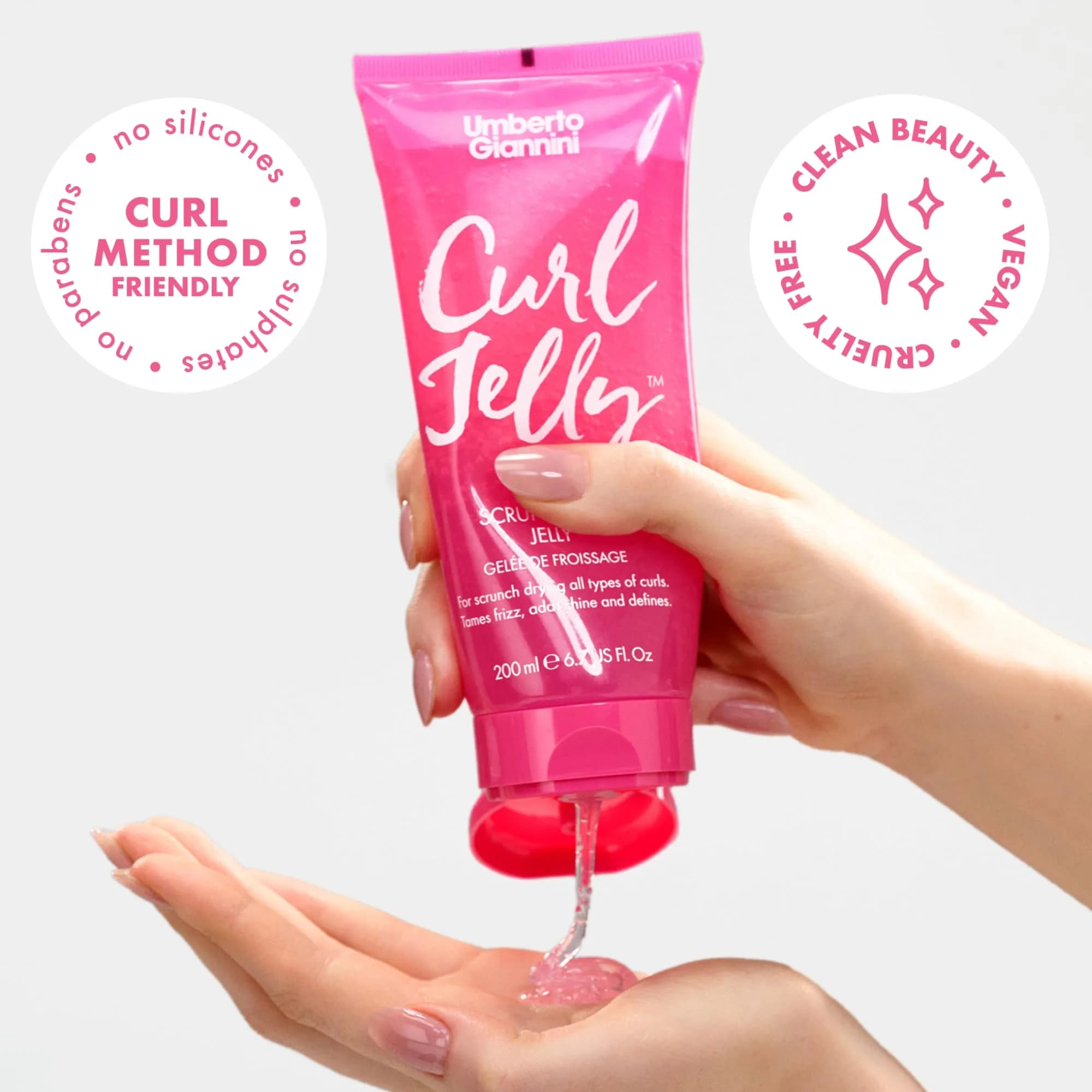 Umberto Giannini Curl Jelly Scrunching Jelly Bundle 200ml (0.811 Fl Oz) | Vegan Frizz Control for Curly Hair - view 2