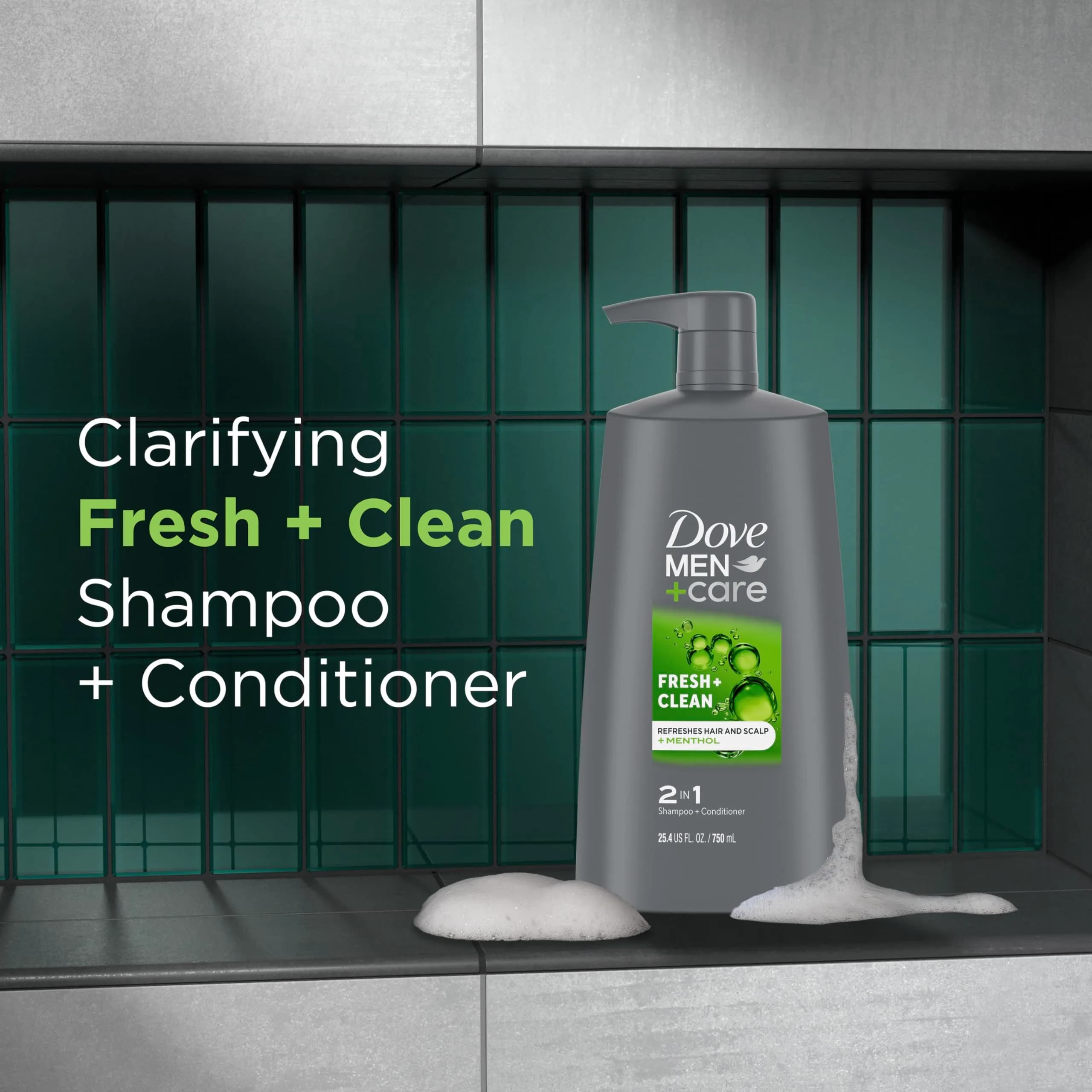 DOVE MEN + CARE 2-in-1 Shampoo and Conditioner Fresh and Clean 4 Count Nourishes and Invigorates Helps Strengthen Hair 25.4 oz thumbnail 4