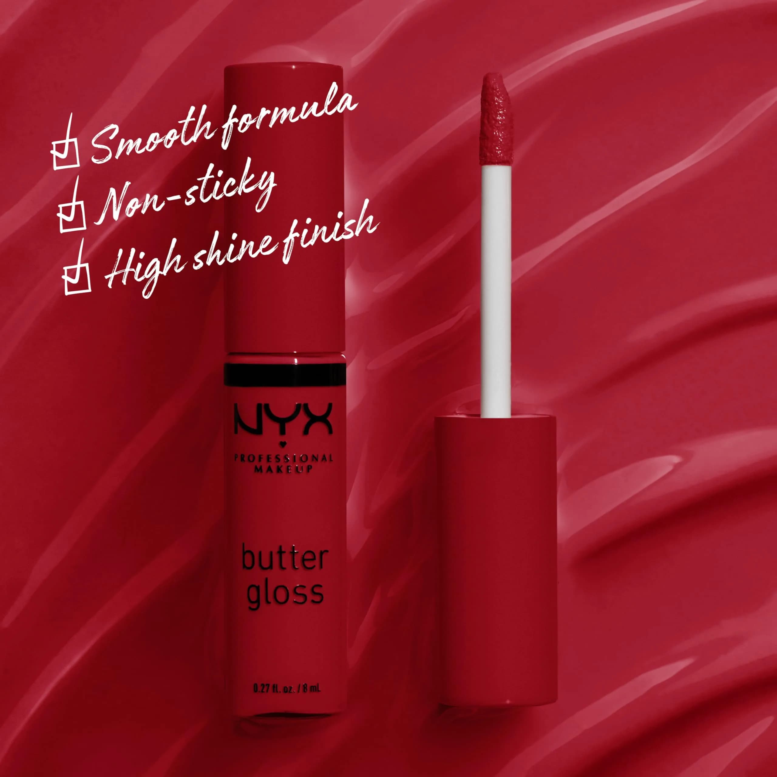 NYX PROFESSIONAL MAKEUP Butter Gloss Bling Lip Gloss - Rocky Road (Wine) | Vegan & Non-Sticky Shine thumbnail 2