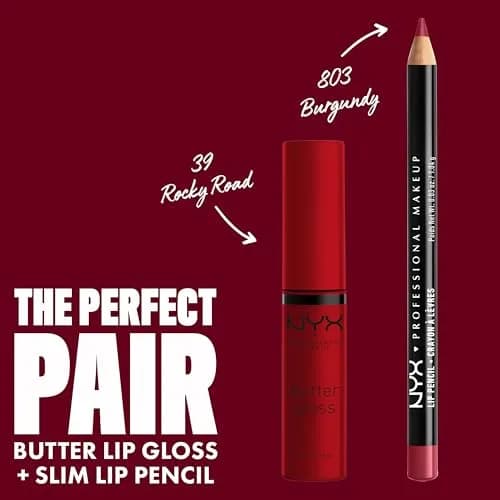 NYX PROFESSIONAL MAKEUP Butter Gloss Bling Lip Gloss - Rocky Road (Wine) | Vegan & Non-Sticky Shine thumbnail 3