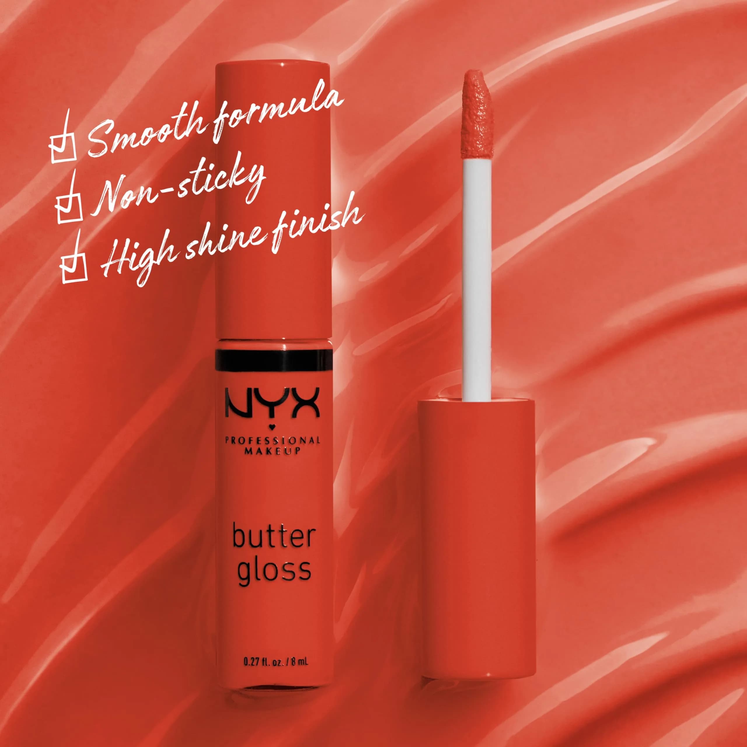 NYX PROFESSIONAL MAKEUP Butter Gloss Bling Lip Gloss in Orangesicle (Orange) - Vegan & Non-Sticky Shine thumbnail 2
