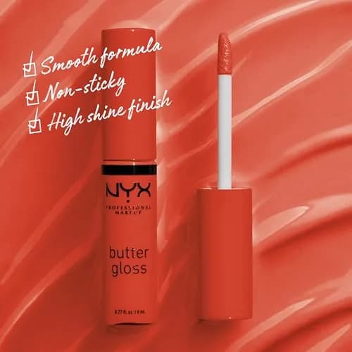 NYX PROFESSIONAL MAKEUP Butter Gloss Bling Lip Gloss in Orangesicle (Orange) - Vegan & Non-Sticky Shine thumbnail 2