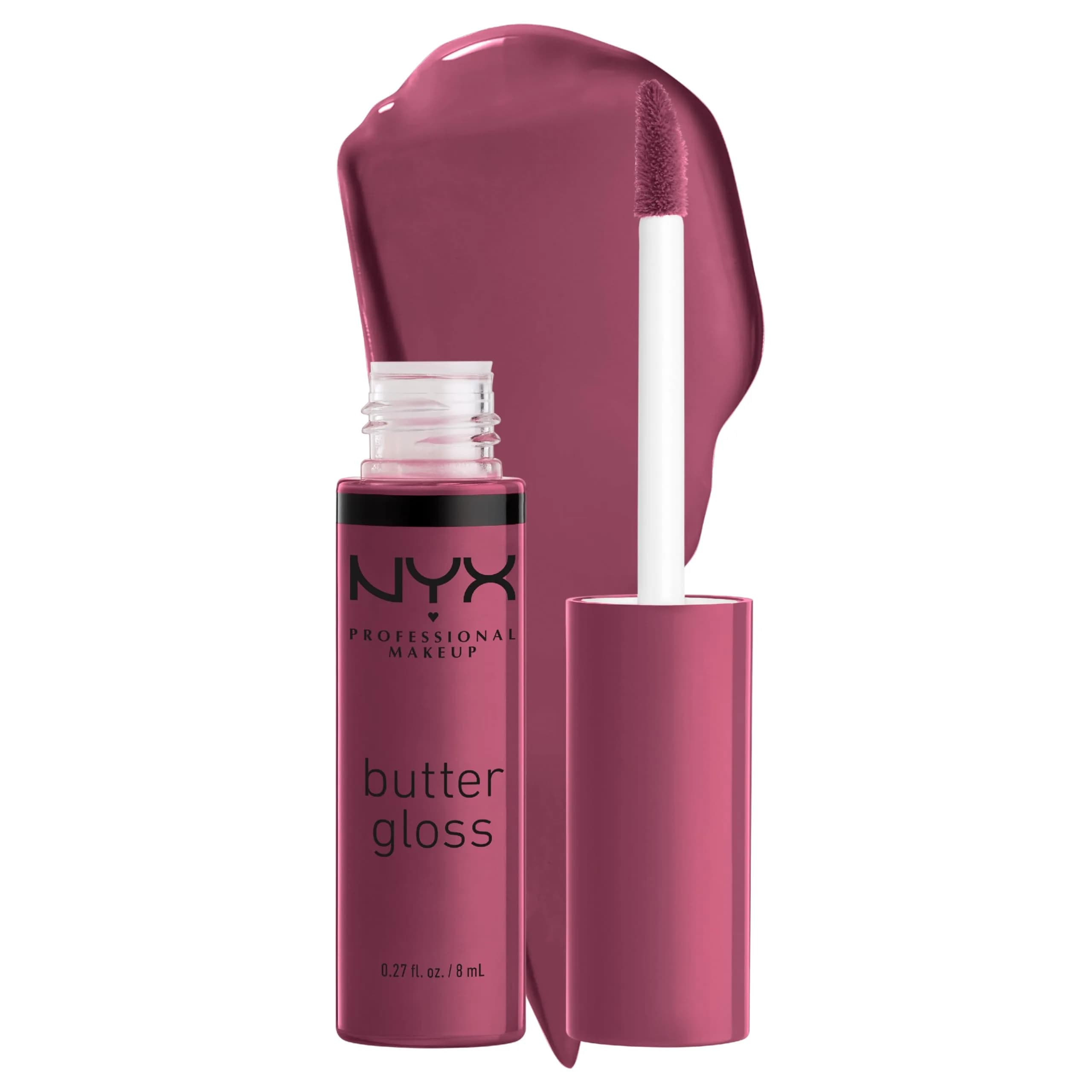 NYX PROFESSIONAL MAKEUP Butter Gloss Lip Gloss - Cranberry Pie (Mauve Purple) 7.9ml (0.27 Fl Oz) | PETA Certified Cruelty-Free - main product image