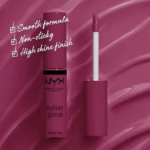 NYX PROFESSIONAL MAKEUP Butter Gloss Lip Gloss - Cranberry Pie (Mauve Purple) 7.9ml (0.27 Fl Oz) | PETA Certified Cruelty-Free thumbnail 2