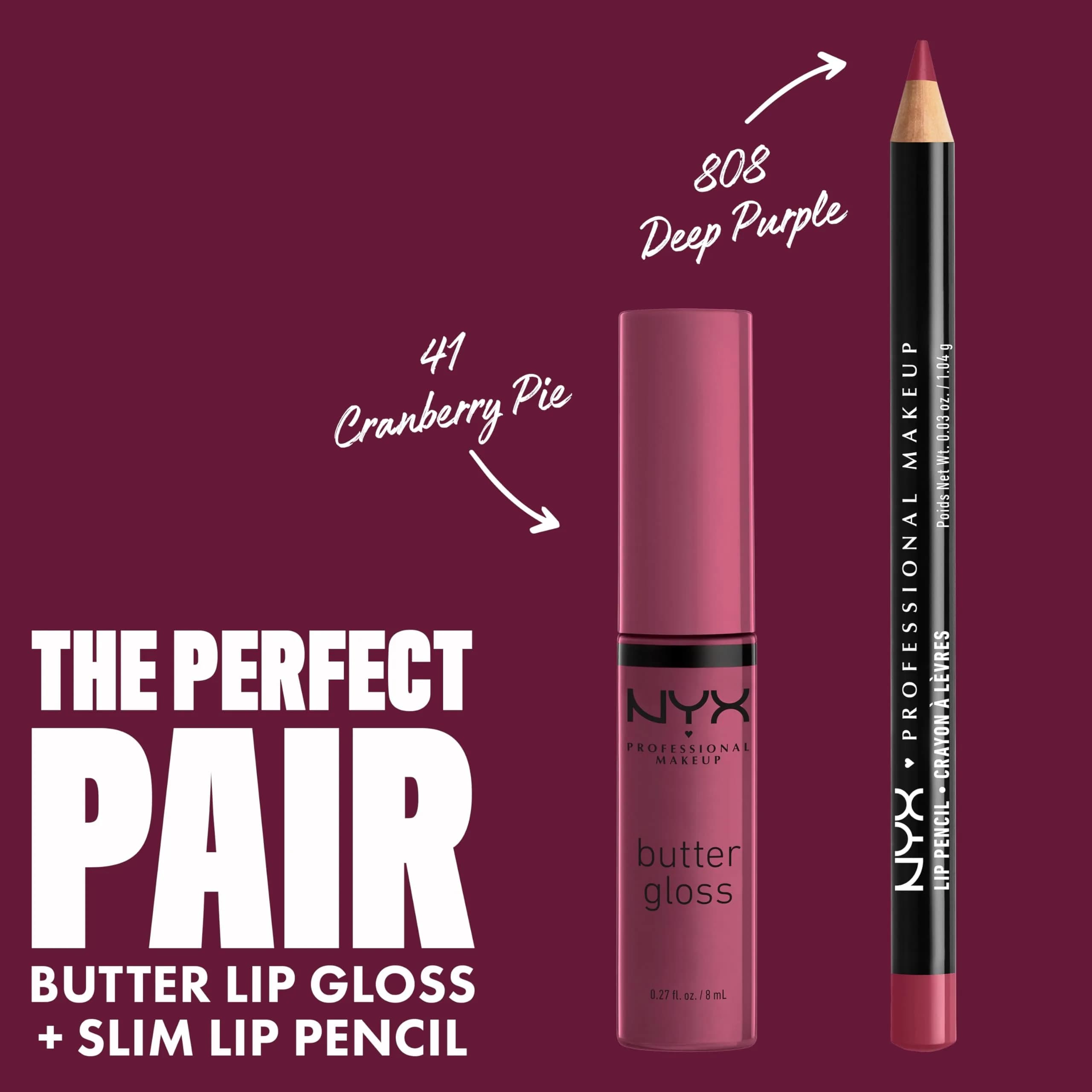 NYX PROFESSIONAL MAKEUP Butter Gloss Lip Gloss - Cranberry Pie (Mauve Purple) 7.9ml (0.27 Fl Oz) | PETA Certified Cruelty-Free - view 3