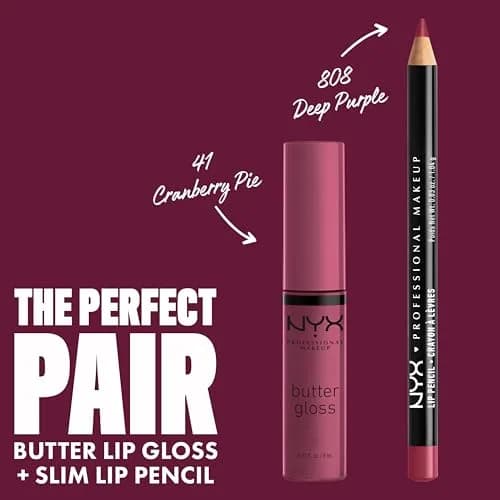 NYX PROFESSIONAL MAKEUP Butter Gloss Lip Gloss - Cranberry Pie (Mauve Purple) 7.9ml (0.27 Fl Oz) | PETA Certified Cruelty-Free thumbnail 3
