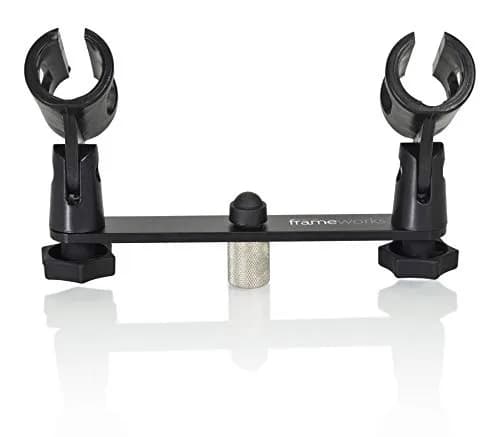 Gator Frameworks 1-to-2 Mic Mount Bar, Fits 5/8 Thread | Dual Mic Holder for Studio & Stage thumbnail 3