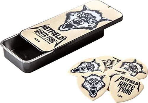 Jim Dunlop Hetfield's White Fang Pick Tin 1.14MM | Superior Grip & Snappy Attack thumbnail 1