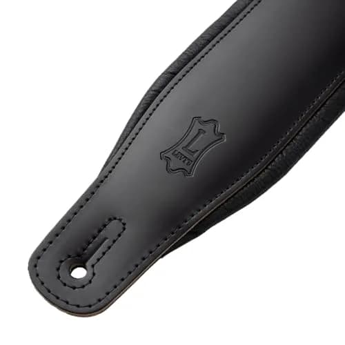 Levy's Leathers Amped Leather Series 3" Wide Guitar Strap with Foam Padding, 76-130cm (37"-51") | Black, USA-Sourced thumbnail 8