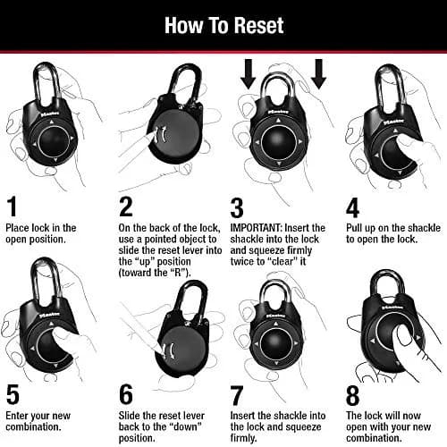 Master Lock 1500iD Set Your Own Directional Combination Padlock, Black | Secure, Durable & Easy to Reset thumbnail 5