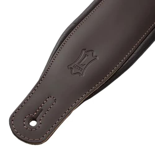 Levy's Leathers 3" Wide Amped Leather Series Guitar Strap with Foam Padding and Garment Leather Backing, Dark Brown (M26PD-DBR_DBR) | 9.5 cm (3.8") Tall thumbnail 8