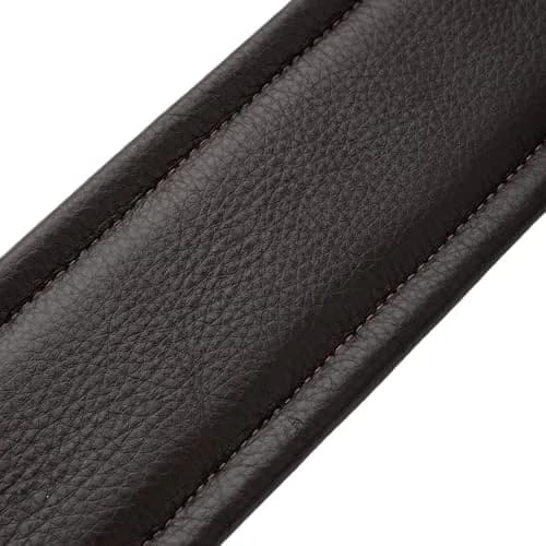 Levy's Leathers 3" Wide Amped Leather Series Guitar Strap with Foam Padding and Garment Leather Backing, Dark Brown (M26PD-DBR_DBR) | 9.5 cm (3.8") Tall thumbnail 9