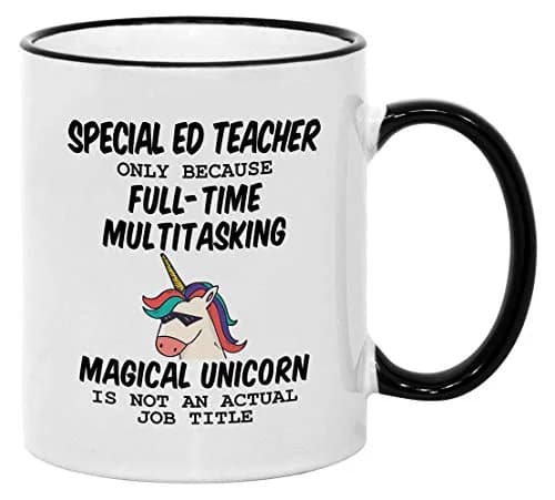 Casitika Special Education Teacher Mug. 11 oz White Ceramic Cup for Special Ed Teachers | Unicorn Not An Actual Job Title thumbnail 1