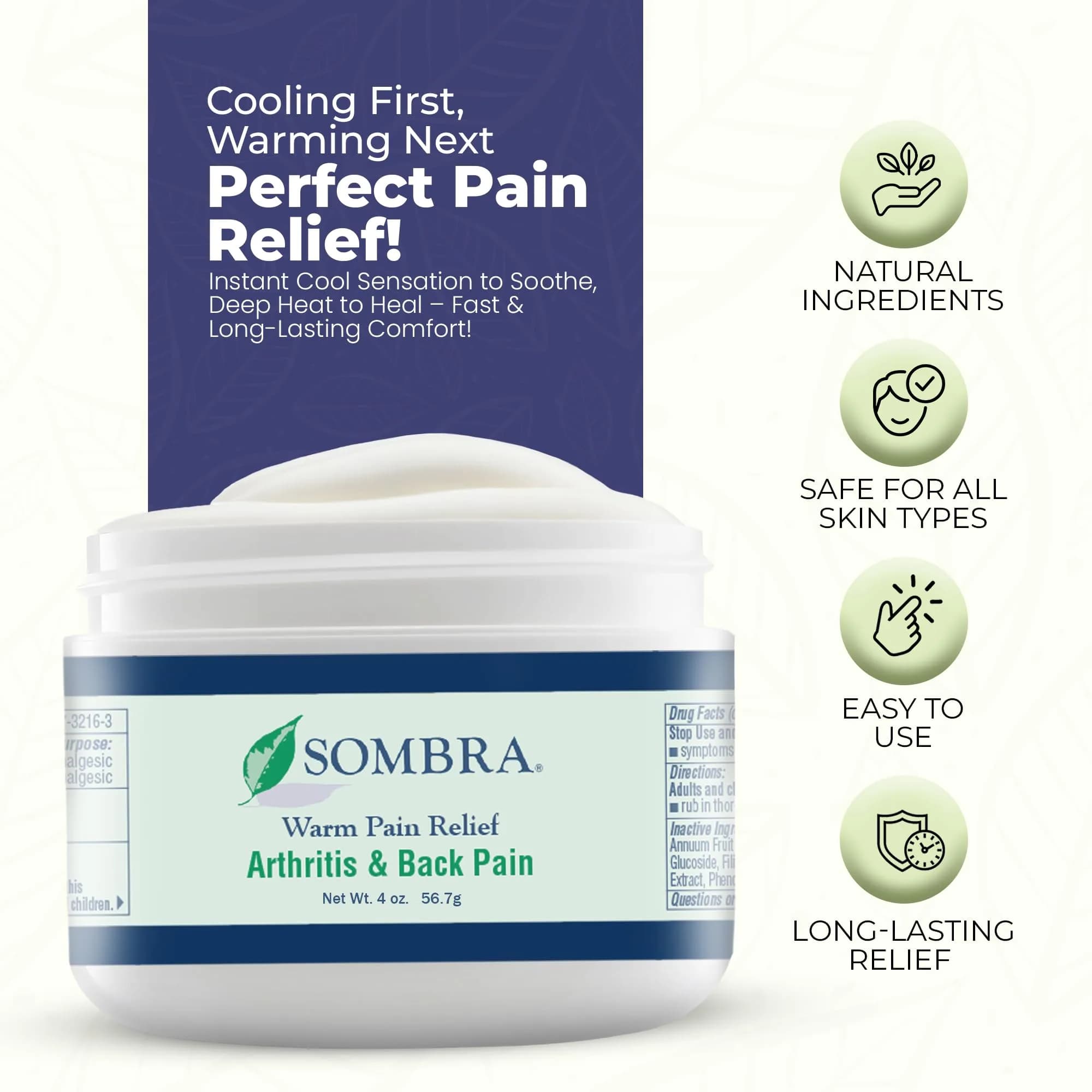 Sombra Warm Pain Relief Gel 237ml (8 Fl Oz) | Cooling then Warming for Arthritis, Back Pain & Pre-Exercise - view 3
