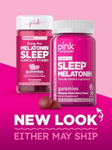 PINK Melatonin Gummies 10mg | Max Potency | Mixed Berry Flavor | 70 Vegan Gummies thumbnail 3