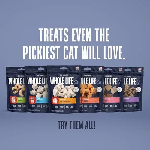 Whole Life Pet Products Just One Chicken Freeze Dried Cat Treats 255g (9 oz) | High Protein Cat Food Topper thumbnail 7