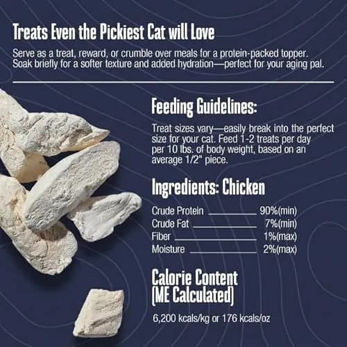 Whole Life Pet Products Just One Chicken Freeze Dried Cat Treats 255g (9 oz) | High Protein Cat Food Topper thumbnail 2