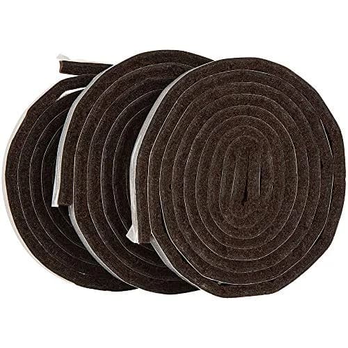 SOFTTOUCH Heavy Duty Felt Strips with Adhesive Backing, Brown 1.27cm x 152.4cm (0.5" x 60") | Protects Floors & Furniture thumbnail 1