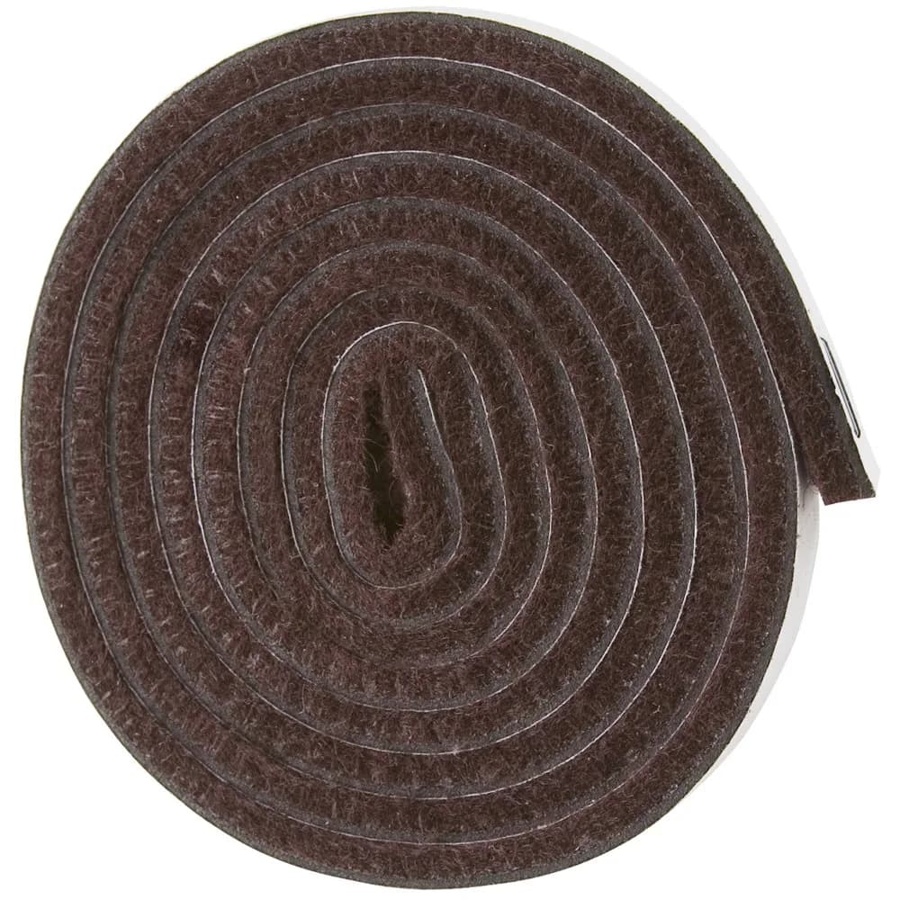 SOFTTOUCH Heavy Duty Felt Strips with Adhesive Backing, Brown 1.27cm x 152.4cm (0.5" x 60") | Protects Floors & Furniture - view 2
