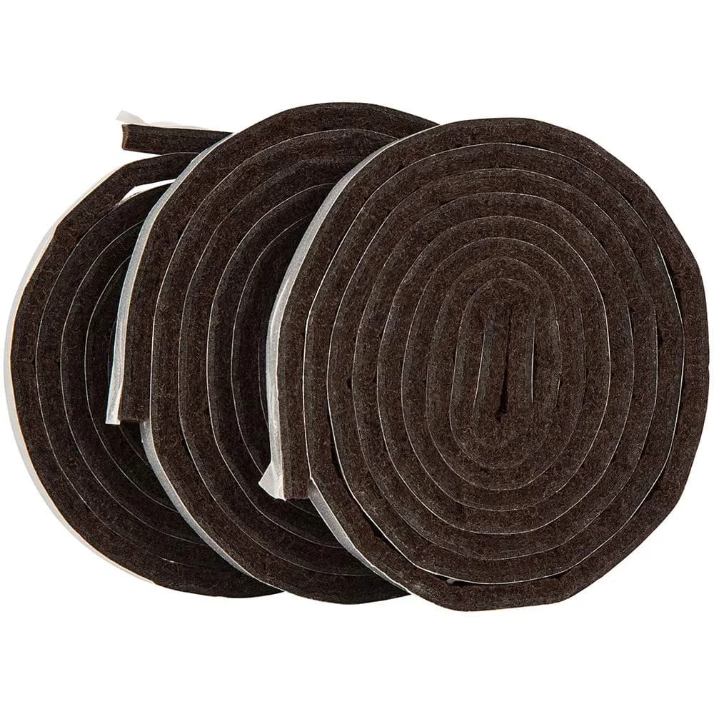 SOFTTOUCH Heavy Duty Felt Strip Roll 1.27cm x 152cm (1/2" x 60") | Protects Hard Floors & Furniture — Brown / 1/2" x 60"
