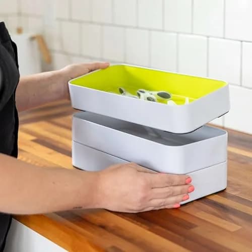 Three by Three Seattle Metal Drawer Organizer Tray Set, 5-Pc | Colorful, Stackable, Customizable Storage thumbnail 7