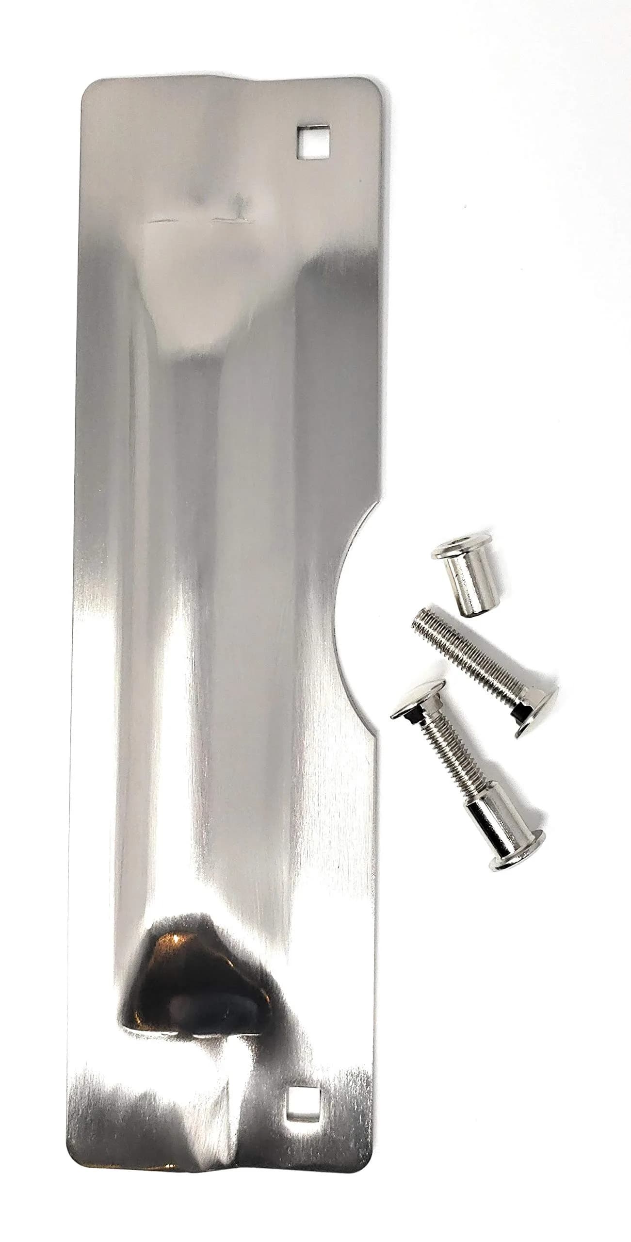 LATCHPROTECTOR.COM Latch Protector with Cut Out, Steel, Silver, 7.6cm (3") x 27.9cm (11") | Heavy Duty Security for Outward Swinging Doors - main product image